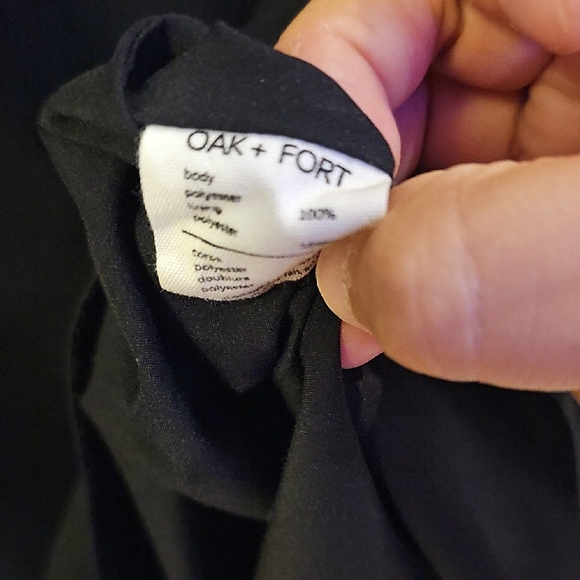 OAK + FORT Black Tiered Mini Dress Mock Neck Size XS - Picture 3 of 5